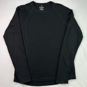 LL Bean Midweight Crew Neck Top 100% Merino Wool